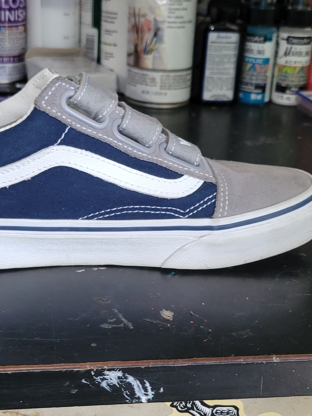 Vans Navy and Gray Velcro Skate Sneakers - Picture 3 of 8